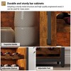 Corner Wine Rack, 3-Tier Freestanding Bar Cabinet for Kitchen, Living Room - 69x35x92cm with Glass Holder & Mesh Door - 4 of 4
