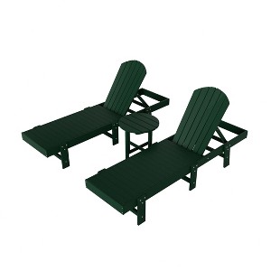 WestinTrends Dylan 3 Piece Adirondack Poly Reclining Chaise Lounge - 1 of 4