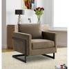 LeisureMod Lincoln Velvet Accent Arm Chair, Black Steel Frame - 2 of 4