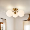 LLHZSY Modern 3-Light 18 3/25" W Semi Flush Mount Ceiling Lights With Opal Glass Shade-Gold/Black/Gold&Clear Glass - 2 of 4
