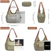 Women Canvas Hobo Purse Multi Pocket Tote Shopper Shoulder Bag Casual Top Handle handbag - 2 of 4