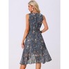 Allegra K Women's Wrap Ruffle High Low Hem Round Neck Keyhole Back Sleeveless Floral Dress - 4 of 4