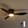 Siljoy 42-in Black Flush Mount Ceiling Fan with Light and Remote Control Include - 2 of 4