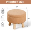 KTMBDW Storage Ottoman, Modern Round Footrest with Soft Padded Seat, Teddy Velvet Footstool with Wood Legs,Accent Small Table for Hallway, Living Room - 2 of 4