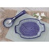 Blue Rose Polish Pottery 1178 Zaklady Large Spoon Rest - 2 of 2