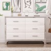 CAVINAS 6 Drawers Dresser for Bedroom,Mirrored Dresser with Metal Handle for Kids Room,Living Room,Entry and Hallway,Black/White - 2 of 4