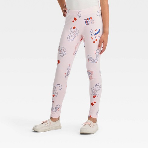 Girls' Leggings - Cat & Jack™ Floral Cream XS