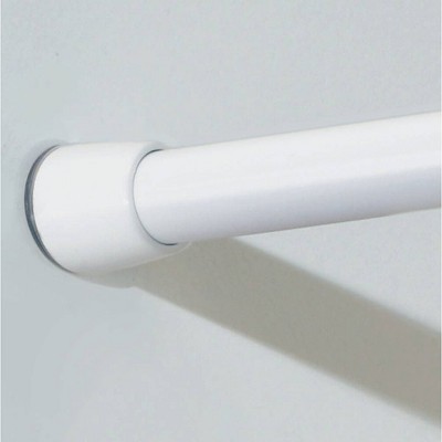 White Stainless Steel Adjustable Tension Shower Curtain Rod
