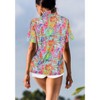 LA LEELA Women's Button Down Blouses Casual Summer Beach Party Blouses Shirt Open Front Blouse Short Sleeve Shirts Hawaiian for Women - 2 of 4