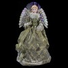 Northlight 16" Gold and Brown Lighted Angel in Gown with Harp Christmas Tree Topper - 2 of 3