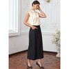 INSPIRE CHIC Women's Elegant Sleeveless Mock Neck Asymmetric Shoulder Buttons Business Blouse - 4 of 4