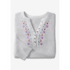 Woman Within Plus Size Embroidered Thermal Henley Tee - 4 of 4