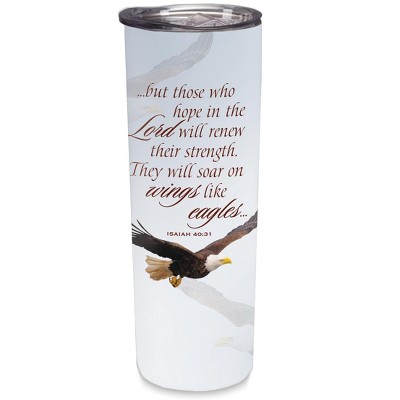 Elanze Designs Soar Eagles Wings Sky Blue 20 ounce Stainless Steel Travel Tumbler
