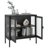 vidaXL Sideboard Black 27.6 in.x13.8 in.x27.6 in. Glass and Steel - image 4 of 4