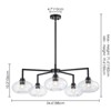 Rennnsan Aivorna 33"W 5-Light Bubble Glass Modern Dimmable Chandelier in Black - 3 of 4