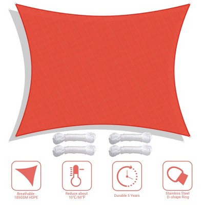 Yescom 23x20 Ft 97% UV Block Rectangle Sun Shade Sail Heavy Duty Canopy Outdoor Patio Red