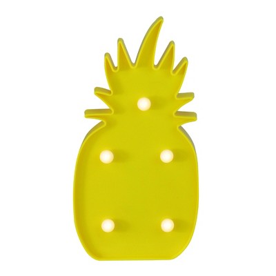 Northlight 9.75" Battery Operated LED Lighted Pineapple Marquee Sign - Yellow