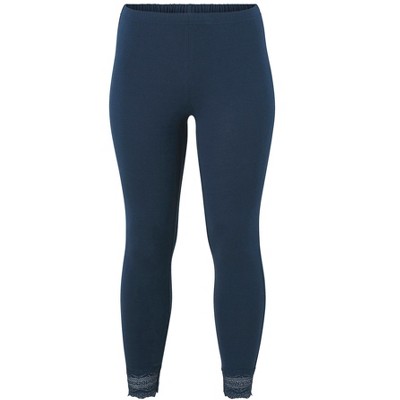 ellos Plus Size Scallop Lace Hem Leggings