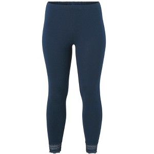 ellos Plus Size Scallop Lace Hem Leggings - 1 of 4