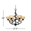 Franklin Iron Works Bronzeador Dark Mocha Chandelier 27 1/2" Wide Modern Amber Glass 6-Light Fixture for Dining Room House Foyer - 4 of 4