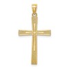 Black Bow Jewelry 14k Yellow Gold Reversible Diamond-cut/Satin Cross Pendant, 17 x 34mm - 3 of 4