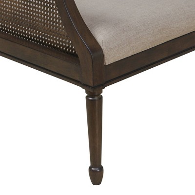 Lily Pond Dark Coffee Wood & Cane Accent Armchair
