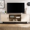 70" MDF 2-Door Mid-Century Modern TV Stand with Glass Shelf, Soft-Close Hinges, and Cord Management for Living Room and Bedroom - 4 of 4