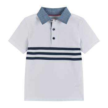 Andy & Evan  Toddler White Pique Polo Shirt