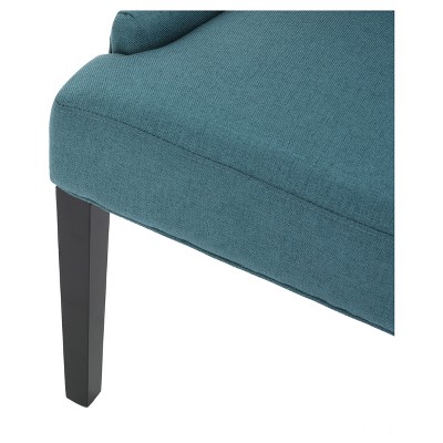 Elegant Dark Teal Upholstered Side Chair with Diamond Tufted Backrest