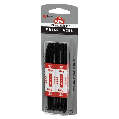 kiwi dress laces KIWI Dress Round Waxed Black Shoe Laces 27" 2 Pair Per Pack Brand New #3142