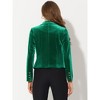 INSPIRE CHIC Women's 1 Button Lapel Collar Business Office Crop Suit Velvet Blazer - 4 of 4
