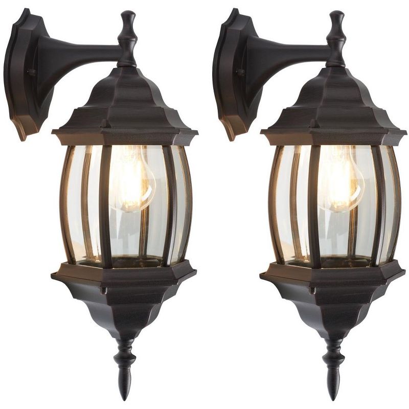 Grazia Outdoor Wall Sconce Lights (Set of 2) - Oil Rubbed Bronze - Safavieh., 2 of 7