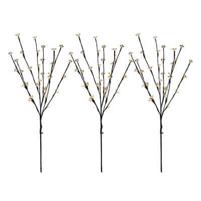 Northlight Set of 3 Pre-Lit Cherry Blossom Artificial Tree Branches 2.5' - Warm White LED Lights