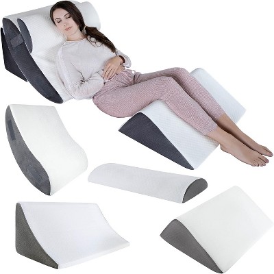 Gray Memory Foam 4-Piece Bed Wedge Pillow Set