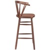 Barstool – 43.1" H, Walnut – Painted Rubberwood Frame (Set of 2) – Zuo Modern - 3 of 4