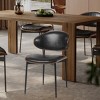 Set of 2 Modern Armless Dining Chairs with Curved Back, Upholstered Side Chairs for Kitchen, Dining Room, or Living Room–Maison Boucle - 2 of 4