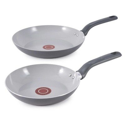 LunaLulinlk Easy Care Ceramic Non-Stick, 8 and 10.5 Inch Frypan Set, Grey