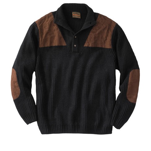 Boulder Creek By Kingsize Men's Big & Tall ™ Patch Sweater With Mock ...