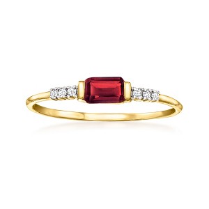 Pure Collection by Ross-Simons 0.30 Carat Garnet Ring With Diamond Accents in 14kt Yellow Gold - 1 of 4