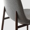 Modern Upholstered Dining Chairs Set of 4, Fabric Armless Accent Chairs with Curved Back and Walnut Metal Legs for Dining Room - Panipeachy - 2 of 4