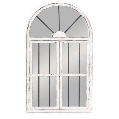 white arched window frame