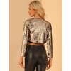 INSPIRE CHIC Women's Sequin Long Sleeve Open Front Cropped Cardigan Shrug Jacket - 4 of 4