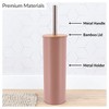 Evideco French Home Goods Metal Toilet Brush and Holder Set With Bamboo Lid - 3 of 4