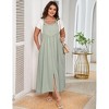 Whizmax Women's Plus Size Loose Sleeveless Jumpsuits Adjustable Spaghetti Strap Stretchy Long Straight Overalls Skirt - 2 of 4