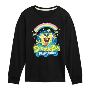 Boys' - SpongeBob SquarePants - Rainbow Spongebob Long Sleeve Graphic T-Shirt - 1 of 4