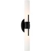 Possini Euro Design Abron Industrial Modern Wall Light Black Hardwire 24" Light Bar LED Fixture Frosted Glass for Bedroom Bathroom Vanity Living Room - 3 of 4
