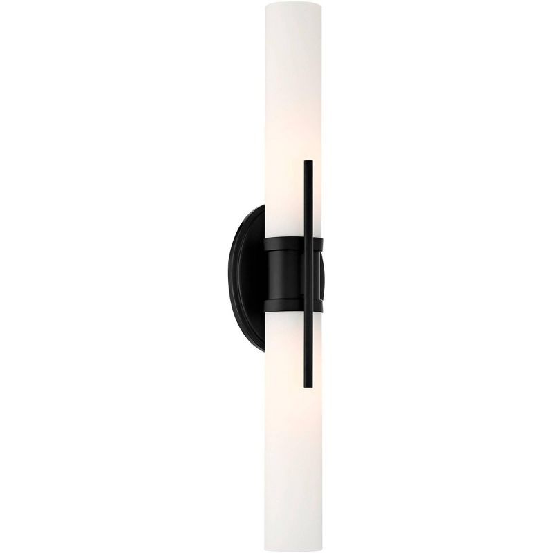 Possini Euro Design Abron Industrial Modern Wall Light Black Hardwire 24" Light Bar LED Fixture Frosted Glass for Bedroom Bathroom Vanity Living Room, 3 of 10