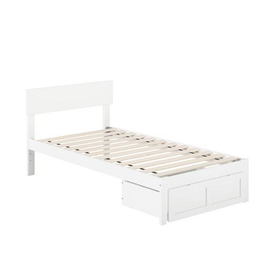 Twin Boston Bed with Foot Drawer White - Atlantic Furniture