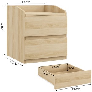 Nightstand with 2 Drawers Bedside Table with Drawers 15.75"D x 23.62"W x 22.83"H - 1 of 4