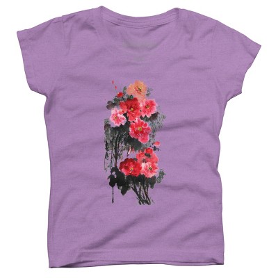 Girl's Design By Humans Blossoming By WhitePearl T-Shirt
